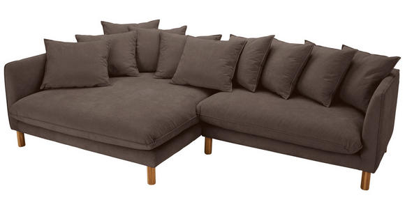 ECKSOFA  in Chenille Braun  162/276 cm  - Buchefarben/Braun, KONVENTIONELL, Holz/Textil (162/276cm) - Carryhome