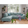 ECKSOFA Hellblau Cord  - Silberfarben/Petrol, Design, Holz/Textil (202/298cm) - MID.YOU