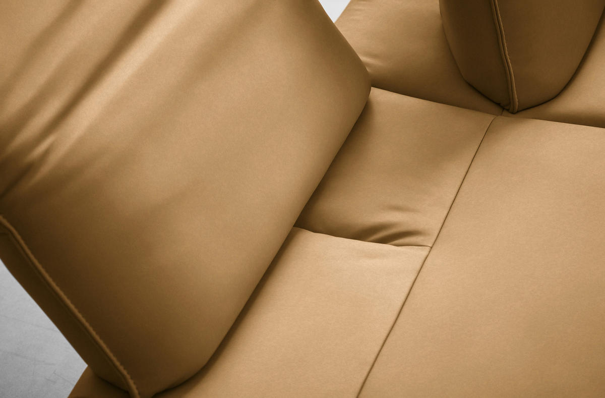 ECKSOFA  in Echtleder Currygelb  230/290 cm  - Currygelb/Anthrazit, Design, Leder/Metall (230/290cm) - Johann Jakob