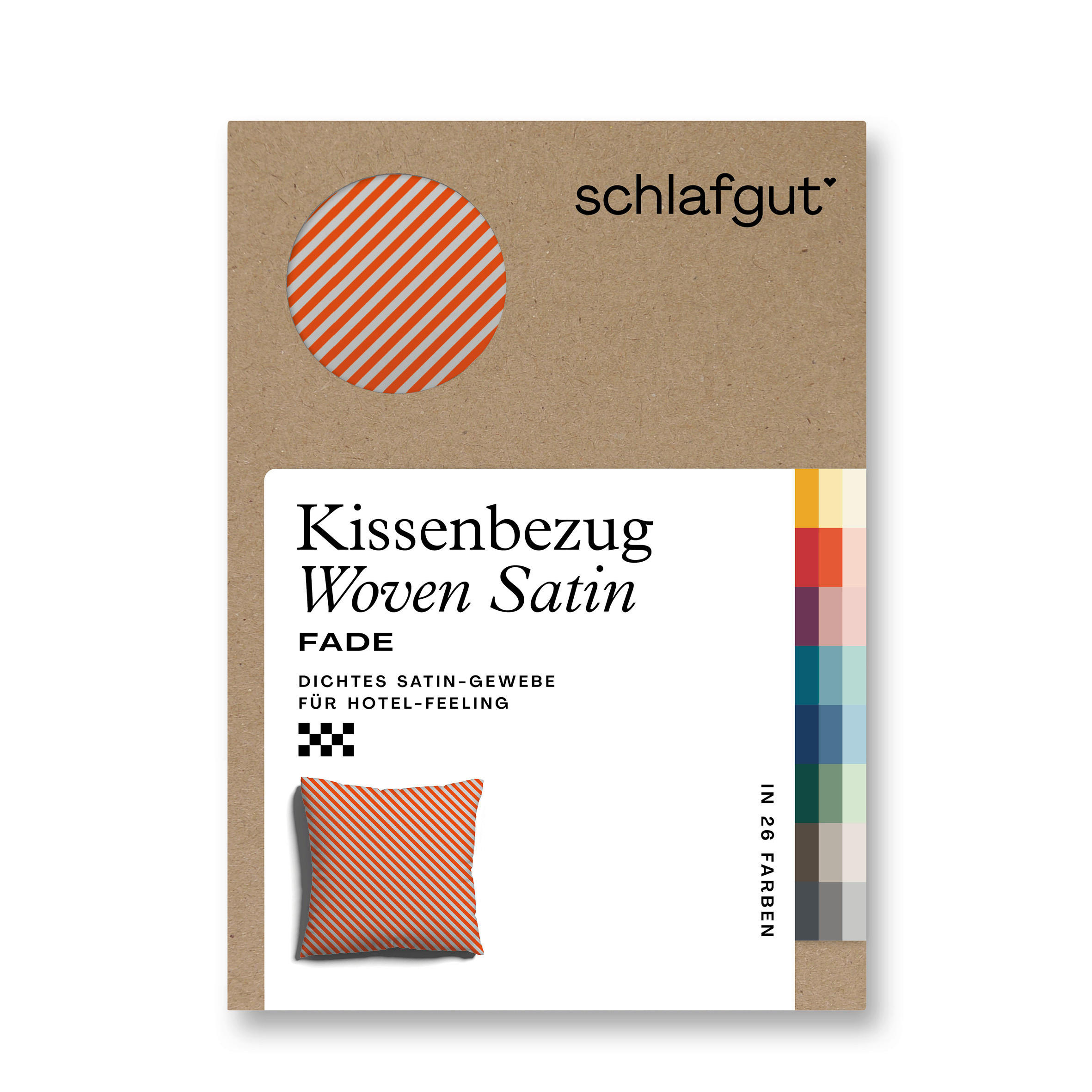 KISSENHÜLLE Woven Satin Fade 40/40 cm  - Rot/Hellgrau, Basics, Textil (40/40cm) - Schlafgut