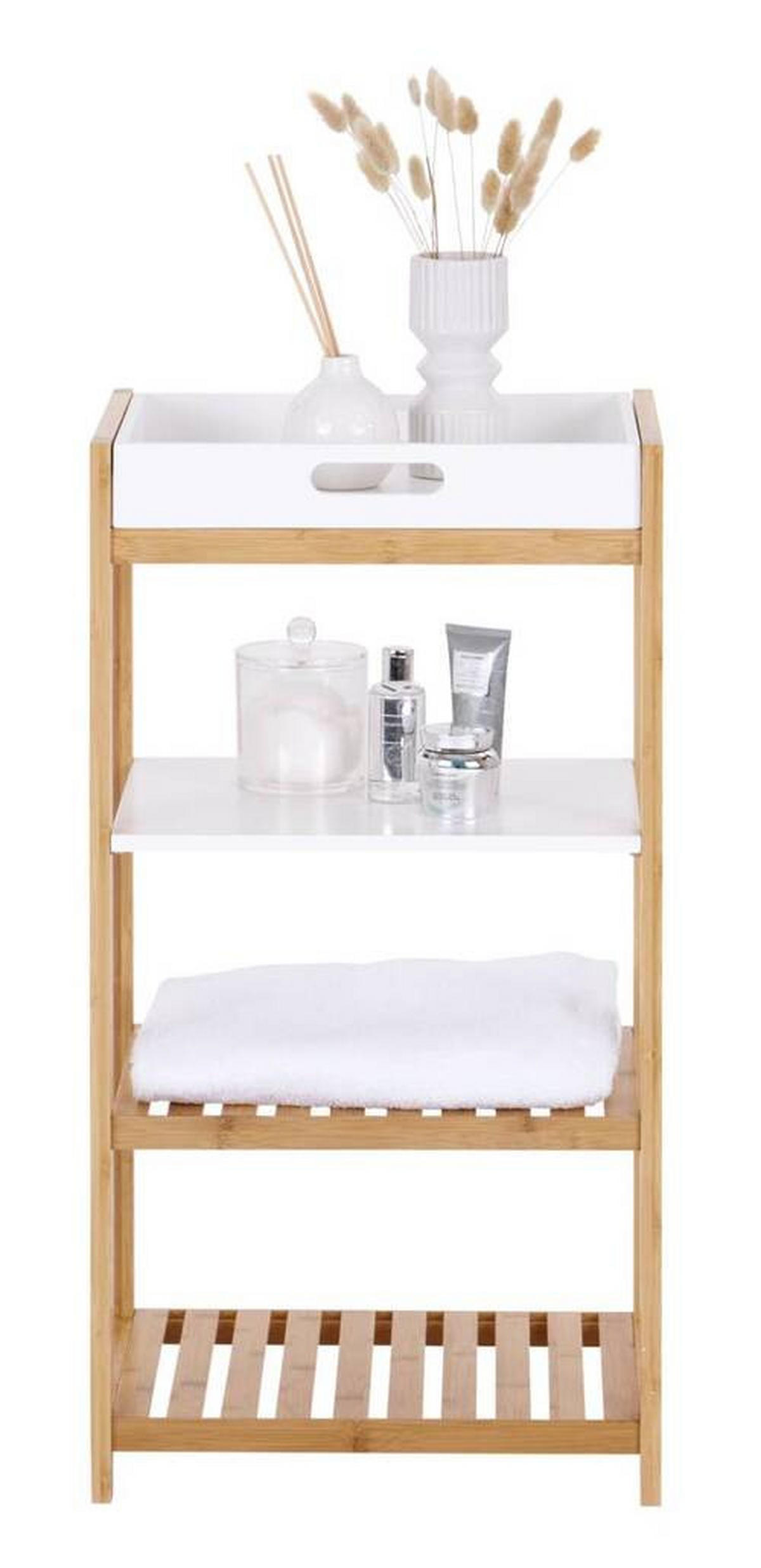 BADEZIMMERREGAL 40/76/30 cm  - Naturfarben/Weiß, Design, Naturmaterialien/Holzwerkstoff (40/76/30cm) - MID.YOU