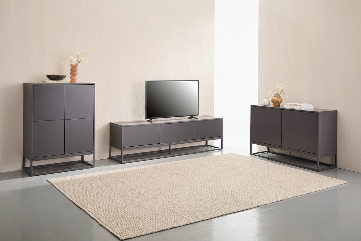 SIDEBOARD Libreville 120/76/40 cm  - Grau, Design, Holzwerkstoff/Metall (120/76/40cm) - MID.YOU