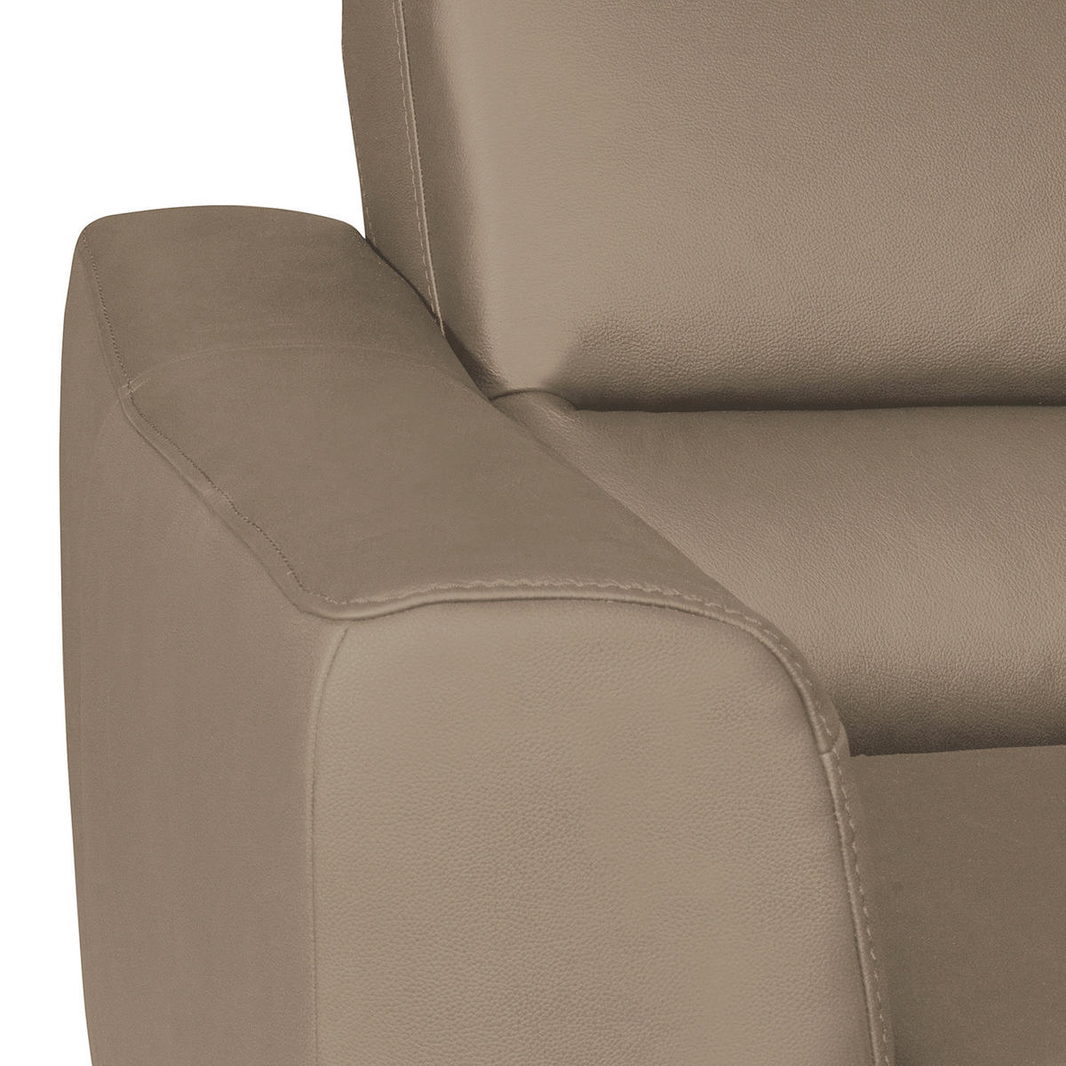 ECKSOFA in Lederlook Echtleder Sahara  - Chromfarben/Sahara, Design, Leder/Textil (241/168cm) - Livetastic