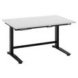 SCHREIBTISCH 120/77/66-129 cm Schwarz, Weiß höhenverstellbar, Kabeldurchlass, Memoryschalter  - Schwarz/Weiß, MODERN, Holzwerkstoff/Metall (120/77/66-129cm) - Carryhome