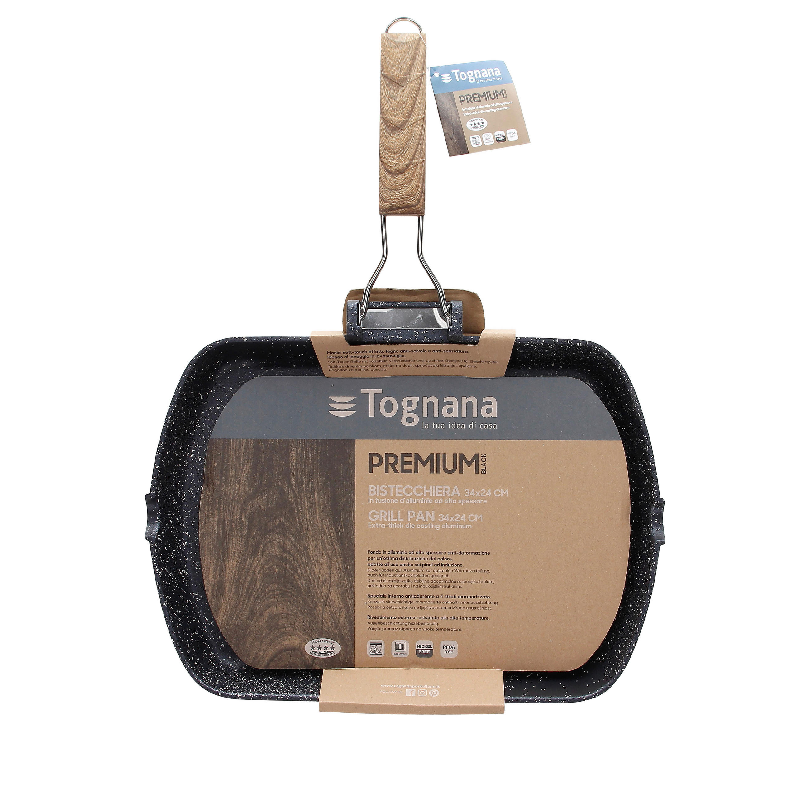 GRIL-TIGANJ    34/24/4 cm      - crna, Osnovno, metal (34/24/4cm) - Tognana