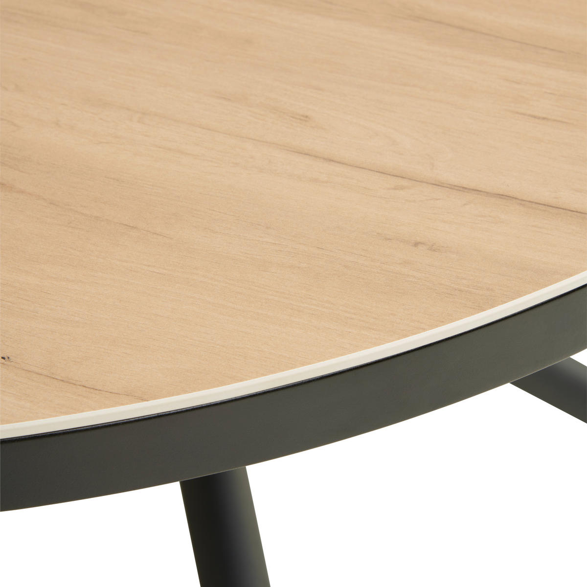 ESSTISCH Schwarz, Bernsteinfarben rund  ausziehbar  - Bernsteinfarben/Schwarz, LIFESTYLE, Keramik/Holzwerkstoff (120-160/76/120cm) - MID.YOU