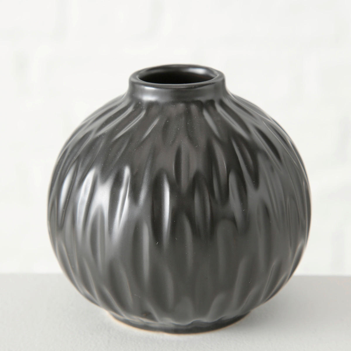 VASE  - Schwarz, Design, Keramik (10/9cm) - Ambia Home
