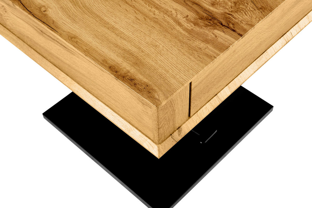 KONFERENČNÝ STOLÍK, čierna, farba duba, kov, papier, kompozitné drevo, 70/70/68 cm - čierna/farba duba, Design, kov/kompozitné drevo (70/70/68cm) - Carryhome