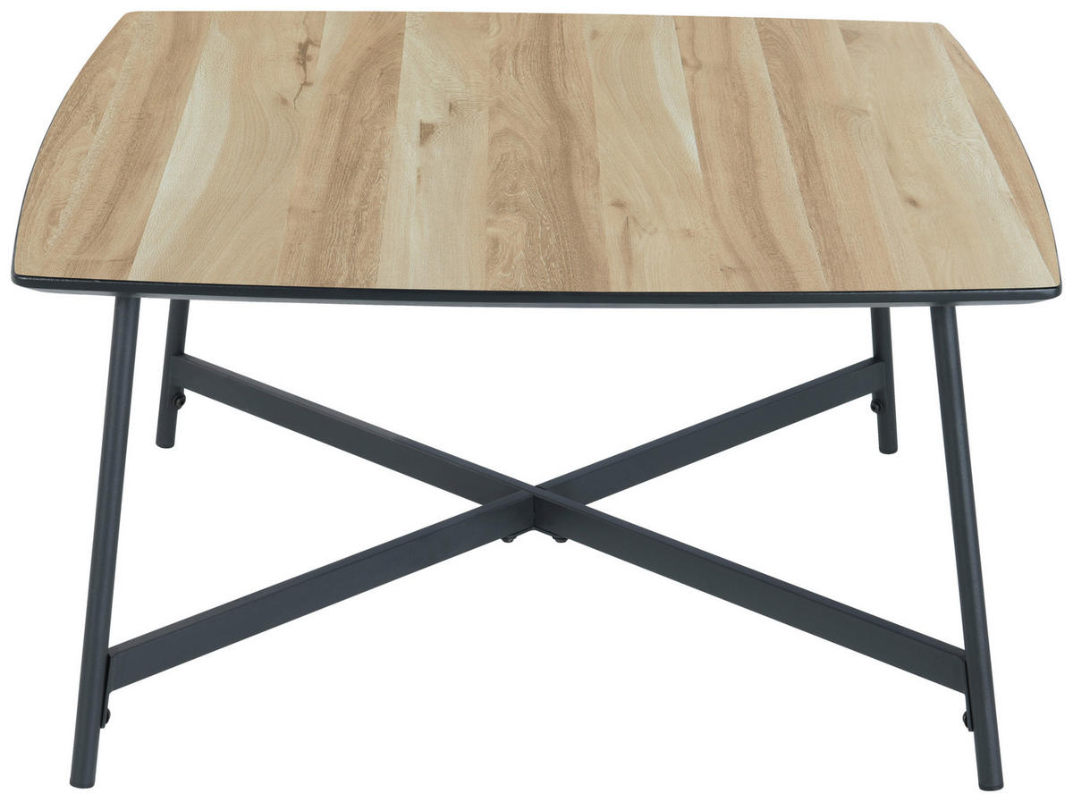 KONFERENČNÍ STOLEK, barvy dubu, kov, kompozitní dřevo, 80/80/42 cm - barvy dubu/černá, Design, kov/kompozitní dřevo (80/80/42cm) - MID.YOU