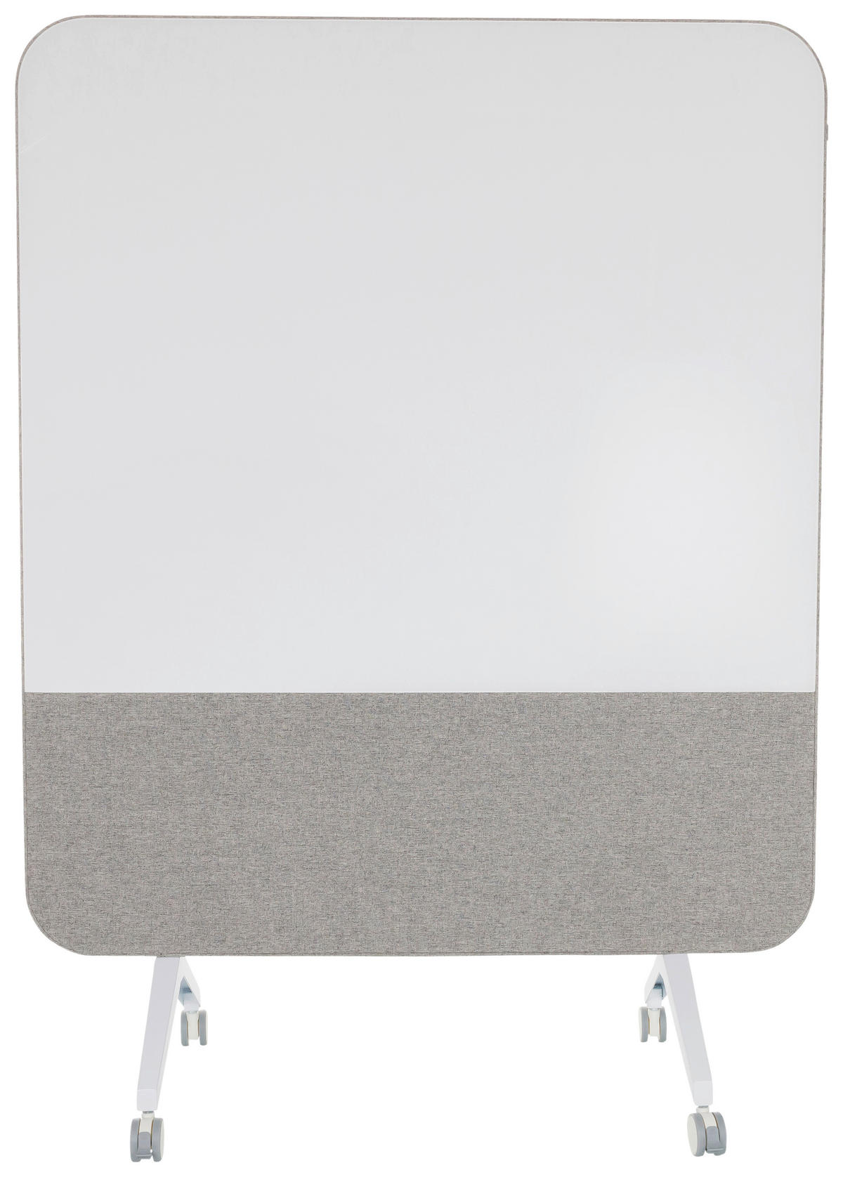 Akustikwand mit Whiteboard  in Grau  - Grau, Basics, Glas/Kunststoff (120/164/60cm) - MID.YOU