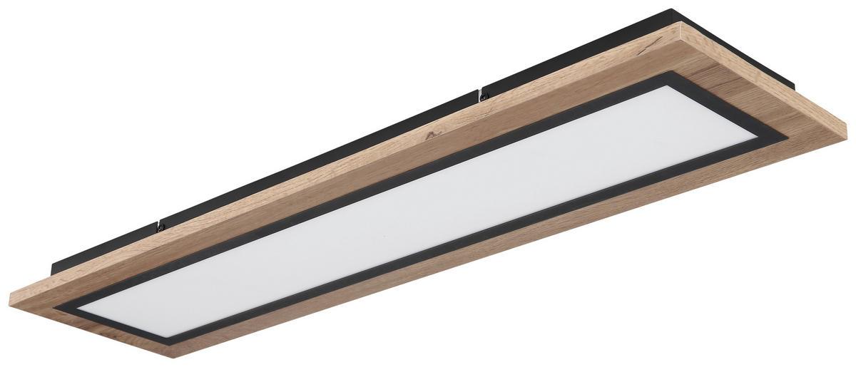 LED-DECKENLEUCHTE 24 W     - Dunkelbraun/Opal, Basics, Kunststoff/Metall (80/20/5,5cm) - Globo
