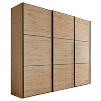 SCHWEBETÜRENSCHRANK in Eiche Artisan  - Schwarz/Eiche Artisan, Holzwerkstoff/Metall (280/222/68cm) - Moderano