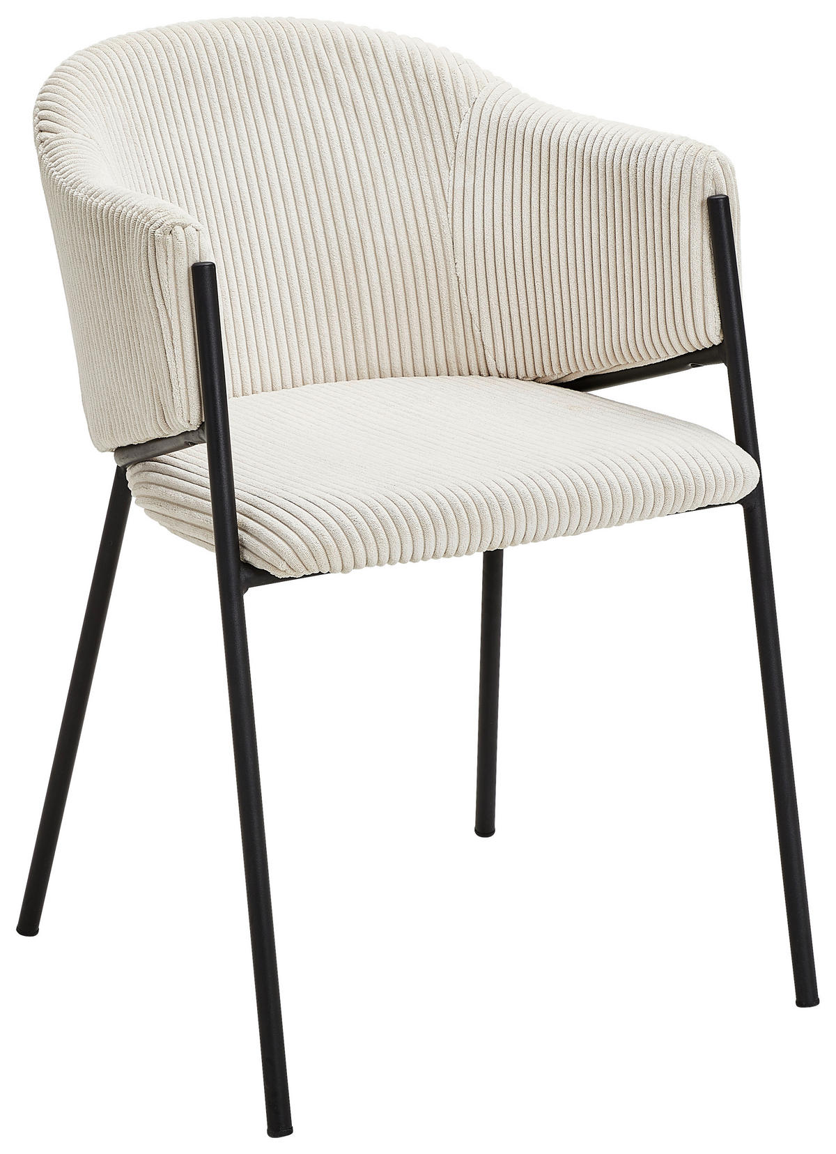 ARMLEHNSTUHL  in Eisen Cord  - Beige/Schwarz, Design, Textil/Metall (53/78/61cm) - Hom`in