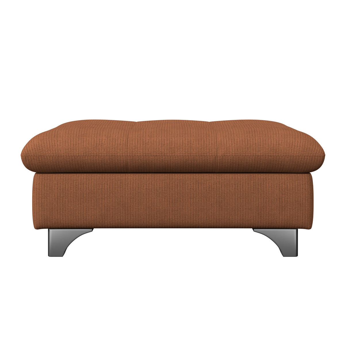 HOCKER Chenille Terracotta  - Chromfarben/Terracotta, KONVENTIONELL, Textil/Metall (108/46/108cm) - Livetastic