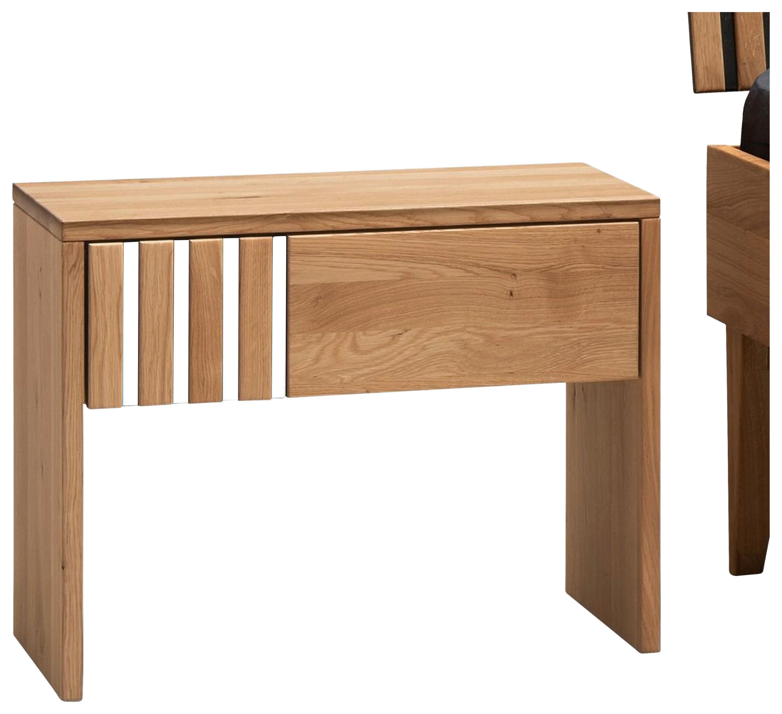 NACHTSCHRANK 45/45/33 cm Wildeiche massiv  - Wildeiche/Weiß, Design, Holz (45/45/33cm) - Linea Natura