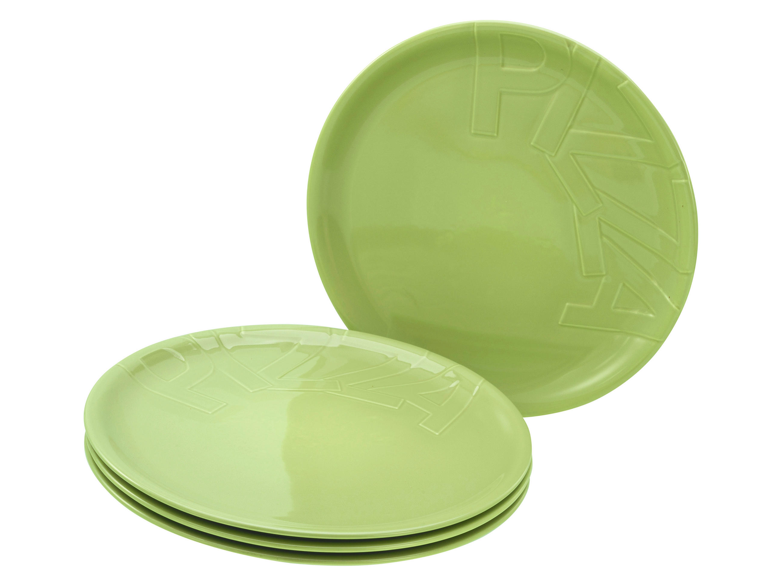 SADA TALÍŘŮ NA PIZZU, keramika, 32 cm - zelená, Trend, keramika (32cm) - Creatable