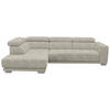 ECKSOFA in Chenille Beige  207/301 cm  - Chromfarben/Beige, Design, Textil (207/301cm) - Xora