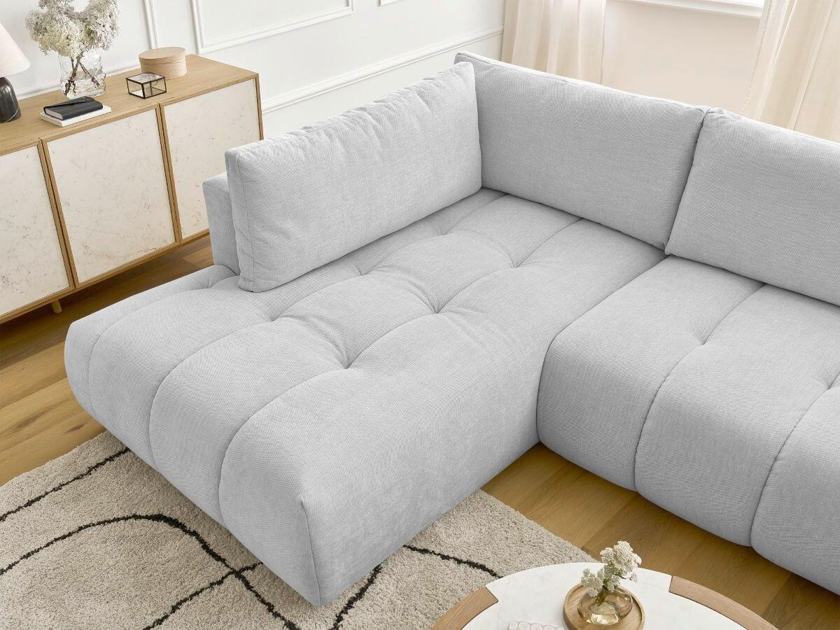WOHNLANDSCHAFT  FUJI  Hellgrau Leinenoptik  - Hellgrau/Schwarz, MODERN, Kunststoff/Textil (204/377/160cm)