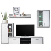 REGAL - bijela/siva, Design, staklo/drvni materijal (280/195/40cm) - Ti`me