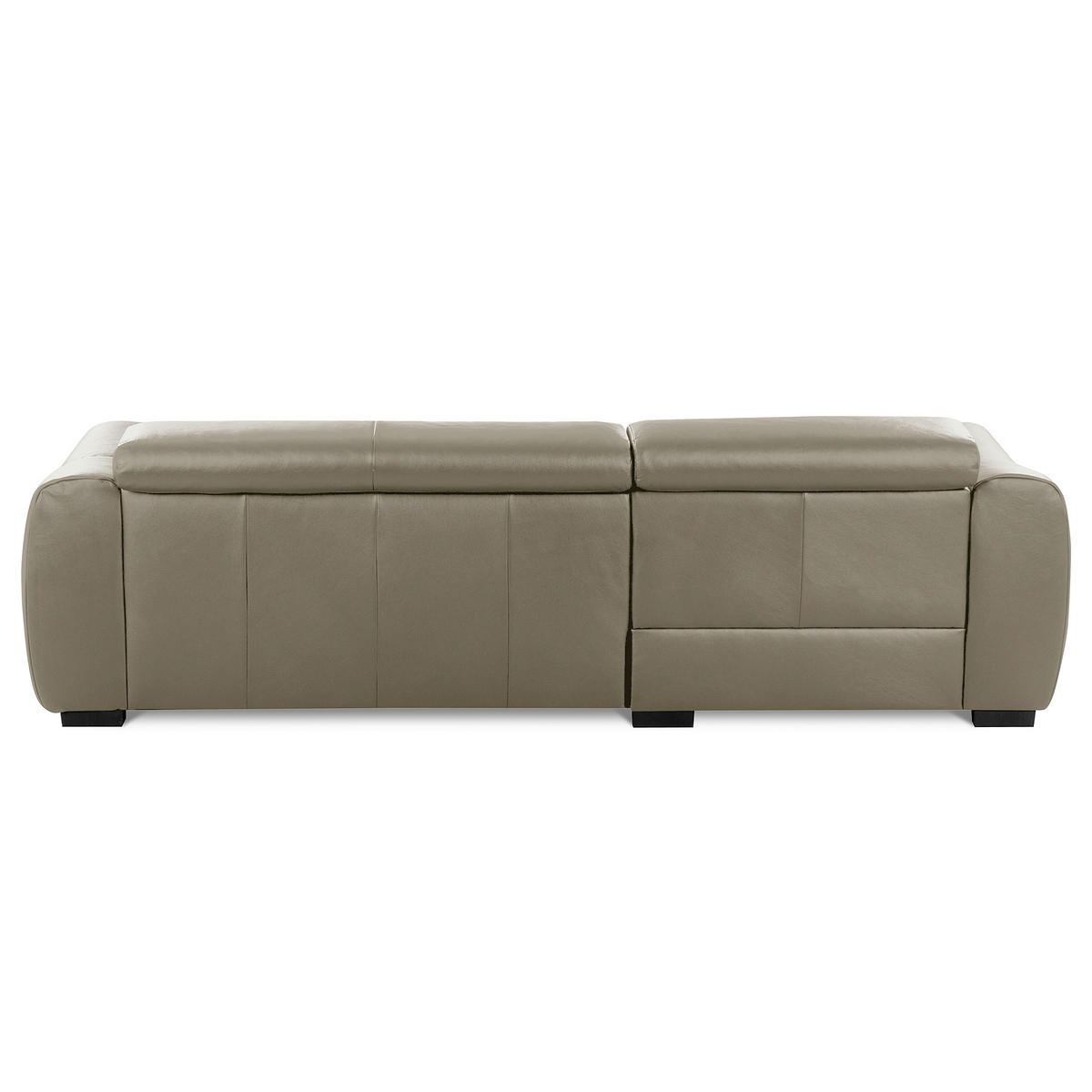 ECKSOFA AVEIRO Taupe Echtleder Bettkasten, Kopfteilverstellung, Sitzvorzug  - Taupe/Schwarz, Design, Leder/Kunststoff (177/274cm) - Livetastic