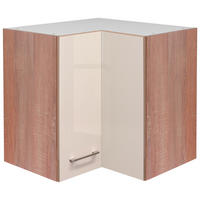 ECKOBERSCHRANK 60/54,8/32 cm  in Sonoma Eiche, Kaschmir  - Kaschmir/Edelstahlfarben, MODERN, Holzwerkstoff/Metall (60/54,8/32cm) - FlexWell