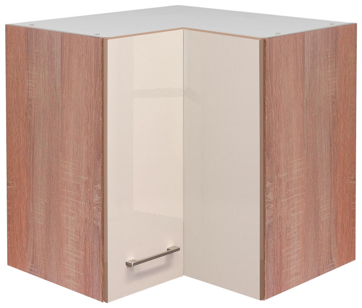 ECKOBERSCHRANK 60/54,8/32 cm  in Sonoma Eiche, Kaschmir  - Kaschmir/Edelstahlfarben, MODERN, Holzwerkstoff/Metall (60/54,8/32cm) - FlexWell