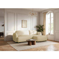 ECKSOFA VELU Creme Chenille  - Creme/Schwarz, Design, Textil (270cm) - MID.YOU