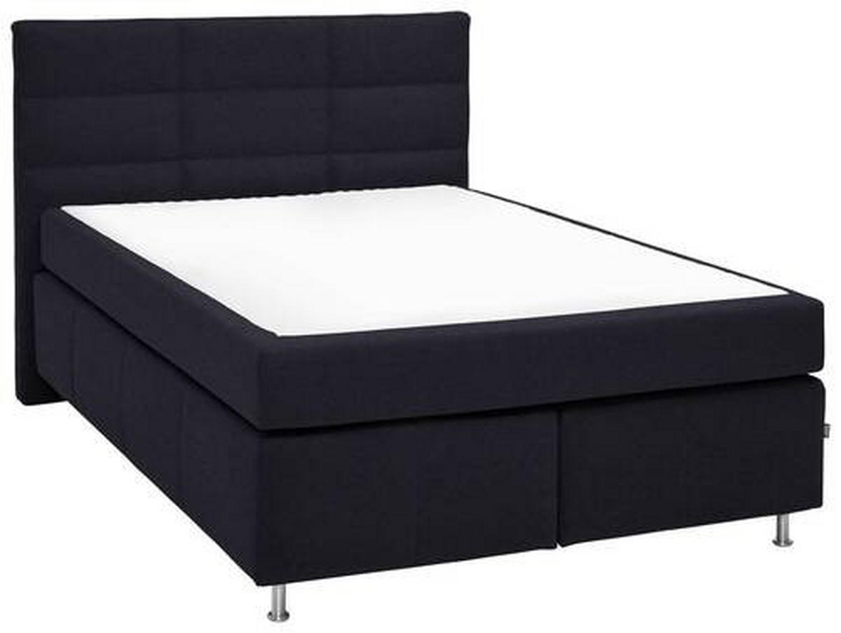 BOXSPRINGBETT 140/200 cm  in Graphitfarben  - Alufarben/Graphitfarben, KONVENTIONELL, Textil/Metall (140/200cm) - Dieter Knoll
