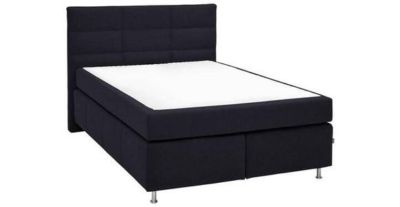 BOXSPRINGBETT 140/200 cm in Graphitfarben - Alufarben/Graphitfarben, KONVENTIONELL, Textil/Metall (140/200cm) - Dieter Knoll