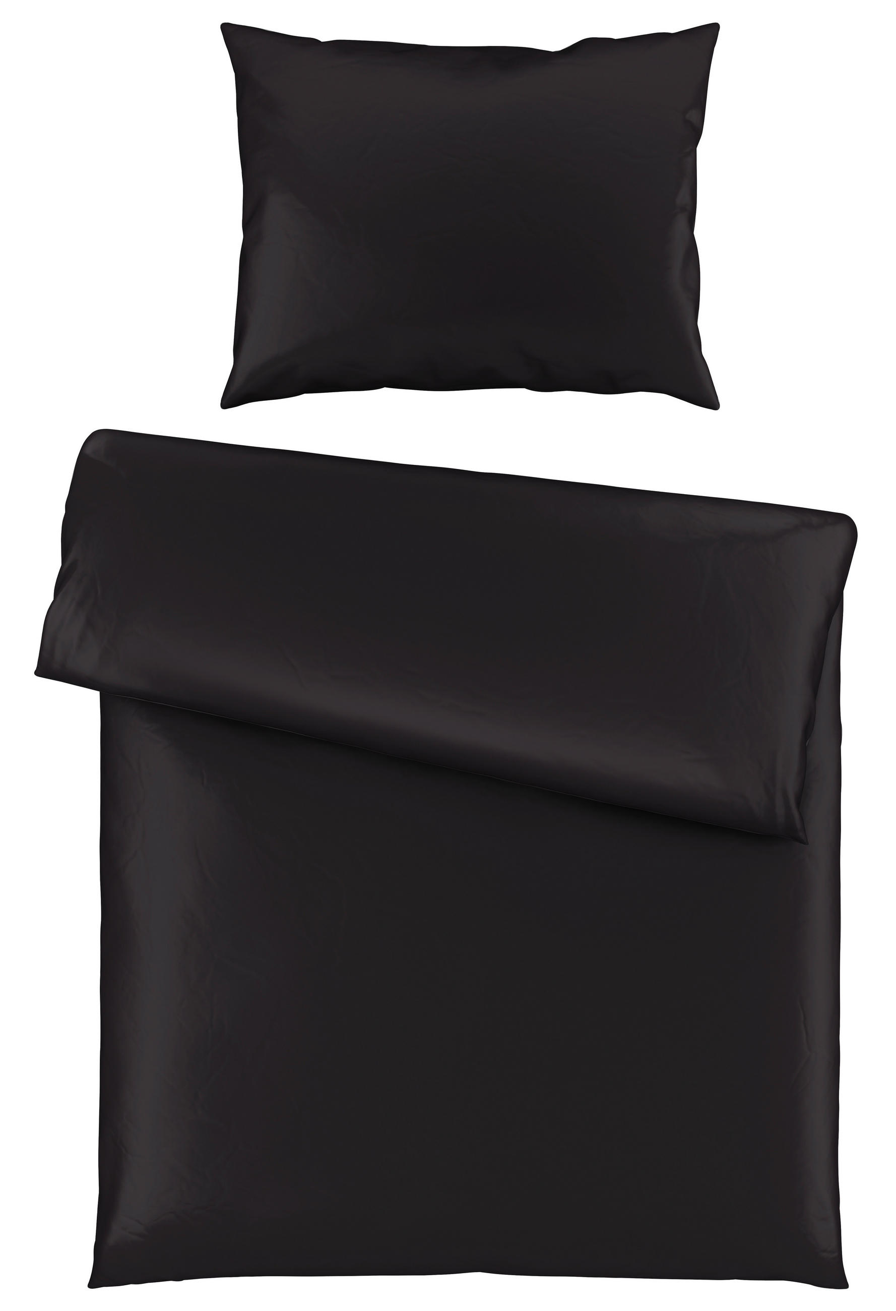 BETTWÄSCHE TANJA Satin 140/200 cm  - Schwarz, Basics, Textil (140/200cm) - Novel