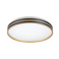 STROPNÉ LED SVIETIDLO, 39 cm - čierna/zlatá, Basics, kov/plast (39cm) - Rabalux