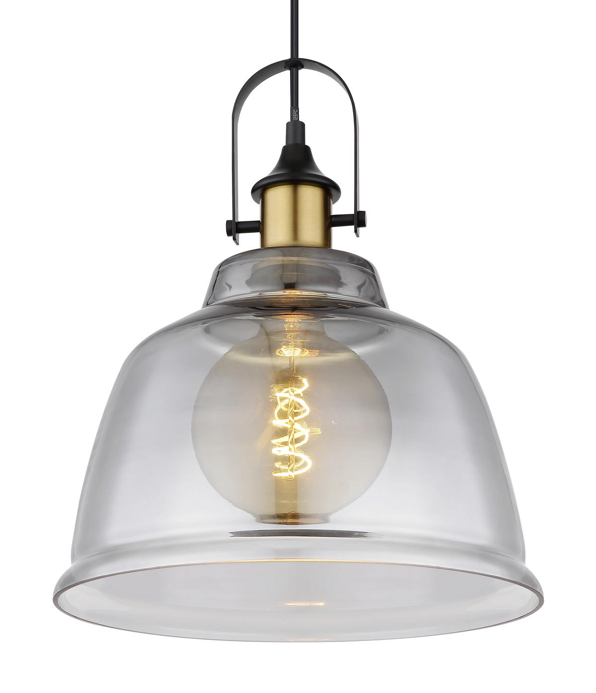 HÄNGELEUCHTE 30/120 cm    - Messingfarben/Schwarz, Design, Glas/Metall (30/120cm) - Globo