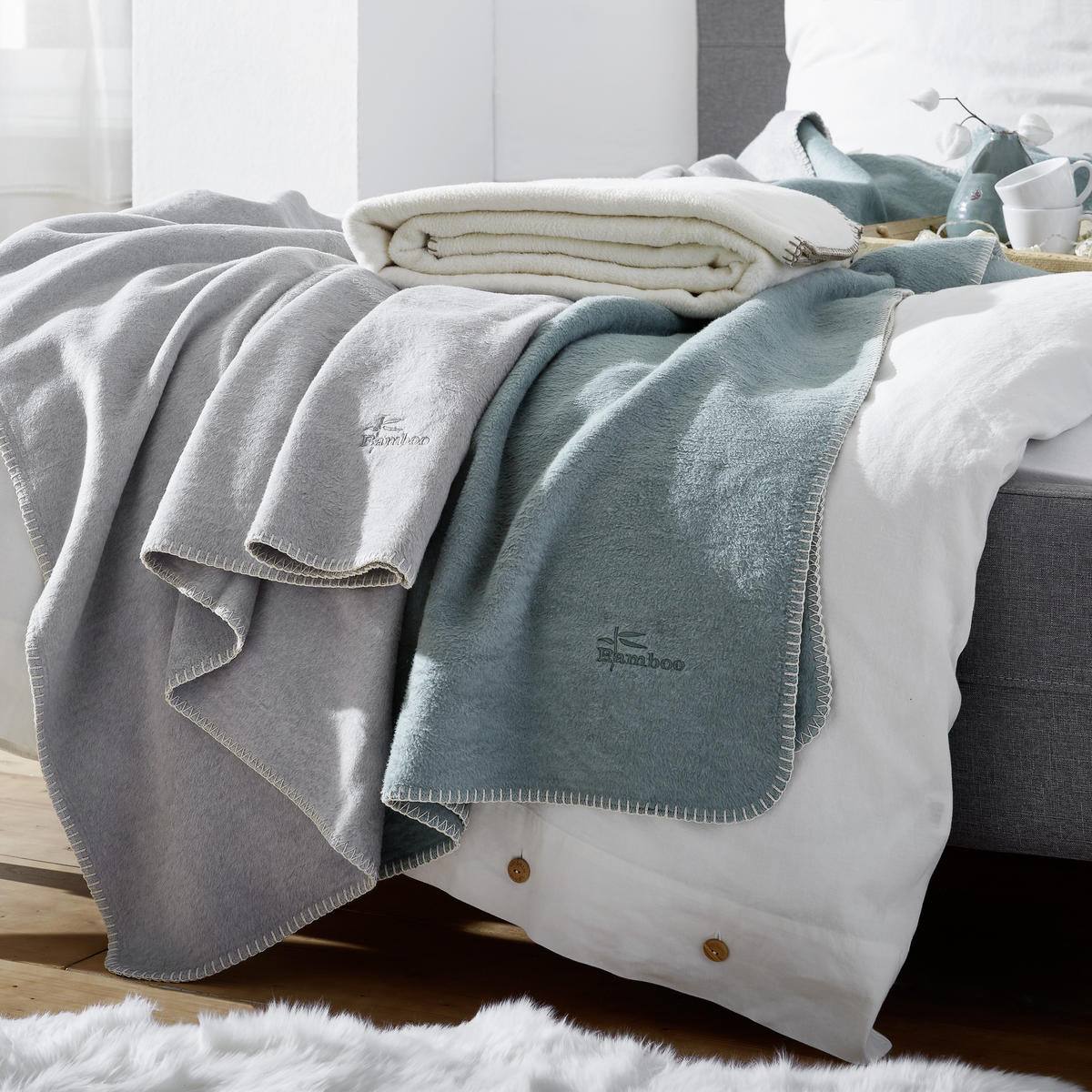 DOMÁCA DEKA, bavlna, 150/200 cm - sivá, Basics, textil (150/200cm) - David Fussenegger