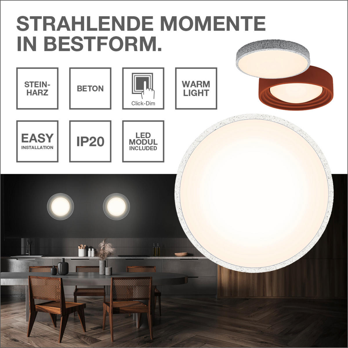LED-DECKENLEUCHTE 28,5/6,5 cm   - KONVENTIONELL, Metall (28,5/6,5cm) - Ledvance