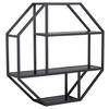 WANDREGAL 77/77/20 cm  - Schwarz, Trend, Holzwerkstoff/Metall (77/77/20cm) - Livetastic