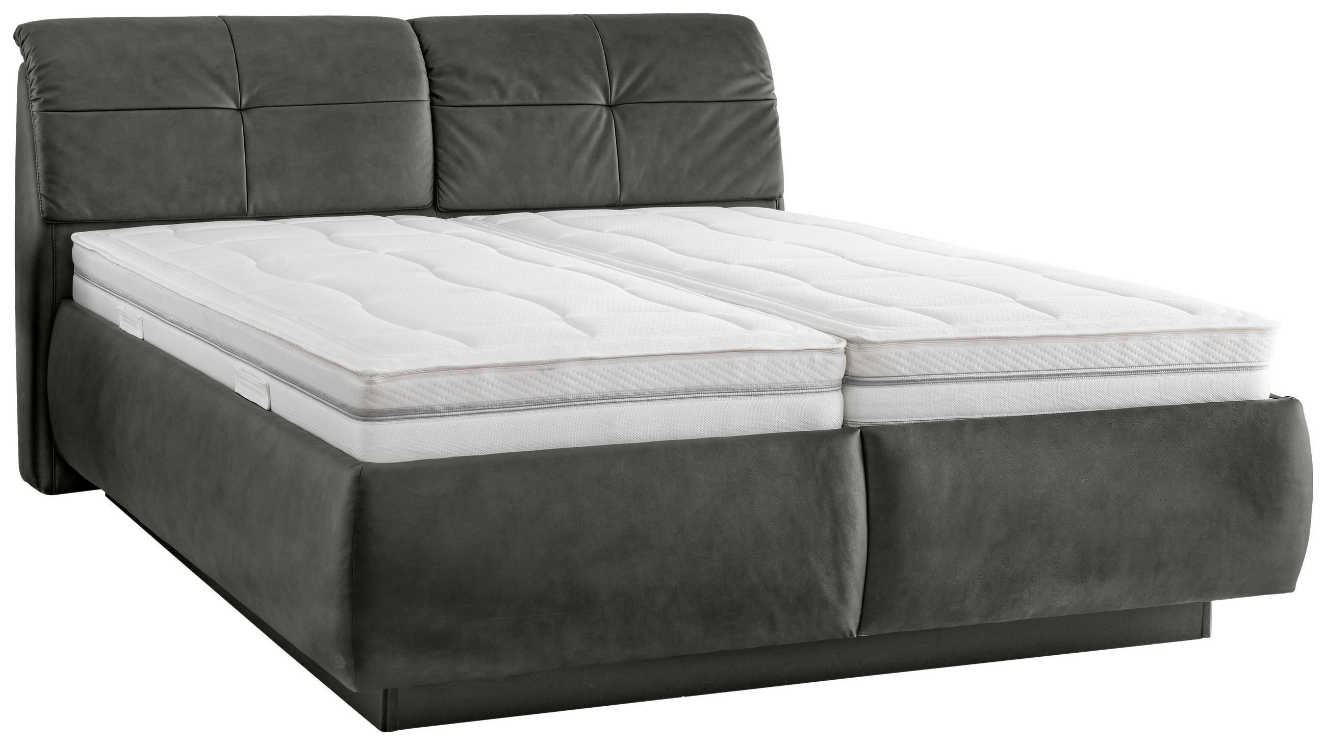 POLSTERBETT 180/200 cm  in Grau  - Weiss/Grau, Konventionell, Holz/Holzwerkstoff (180/200cm) - Beldomo - Sleep