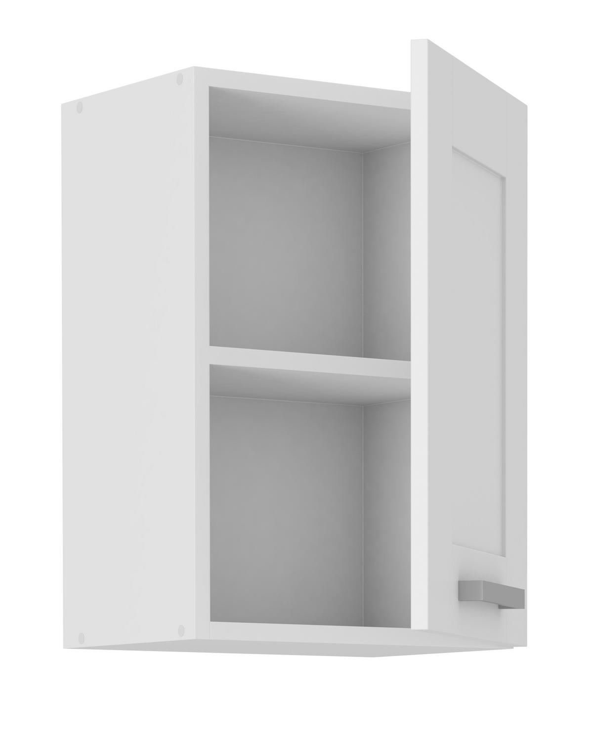 KÜCHENOBERSCHRANK 40/58/31 cm  in Weiß  - Silberfarben/Weiß, ROMANTIK / LANDHAUS, Holzwerkstoff/Metall (40/58/31cm) - MID.YOU