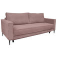 SCHLAFSOFA Cord Altrosa  - Schwarz/Altrosa, KONVENTIONELL, Textil/Metall (222/93/98cm) - Carryhome