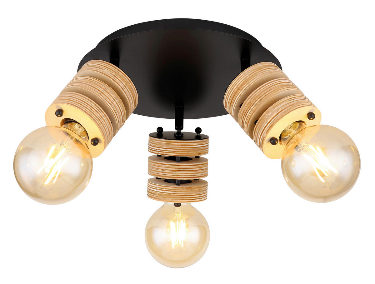 STRAHLER - Schwarz/Braun, Design, Holzwerkstoff/Metall (28/17,5cm) - Globo