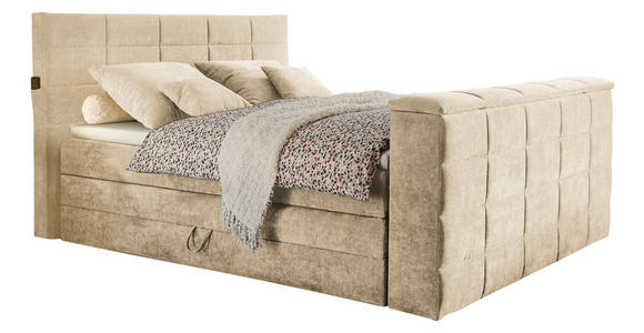 BOXSPRINGBETT 180/200 cm  in Sandfarben  - Sandfarben, KONVENTIONELL, Textil (180/200cm) - Carryhome