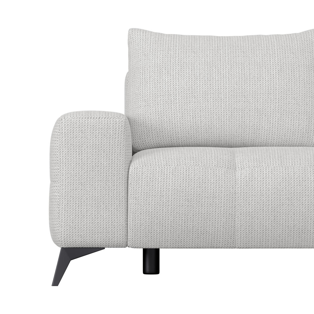 ECKSOFA MAURO Creme Flachgewebe  - Creme/Schwarz, Trend, Textil/Metall (290/175cm) - MID.YOU