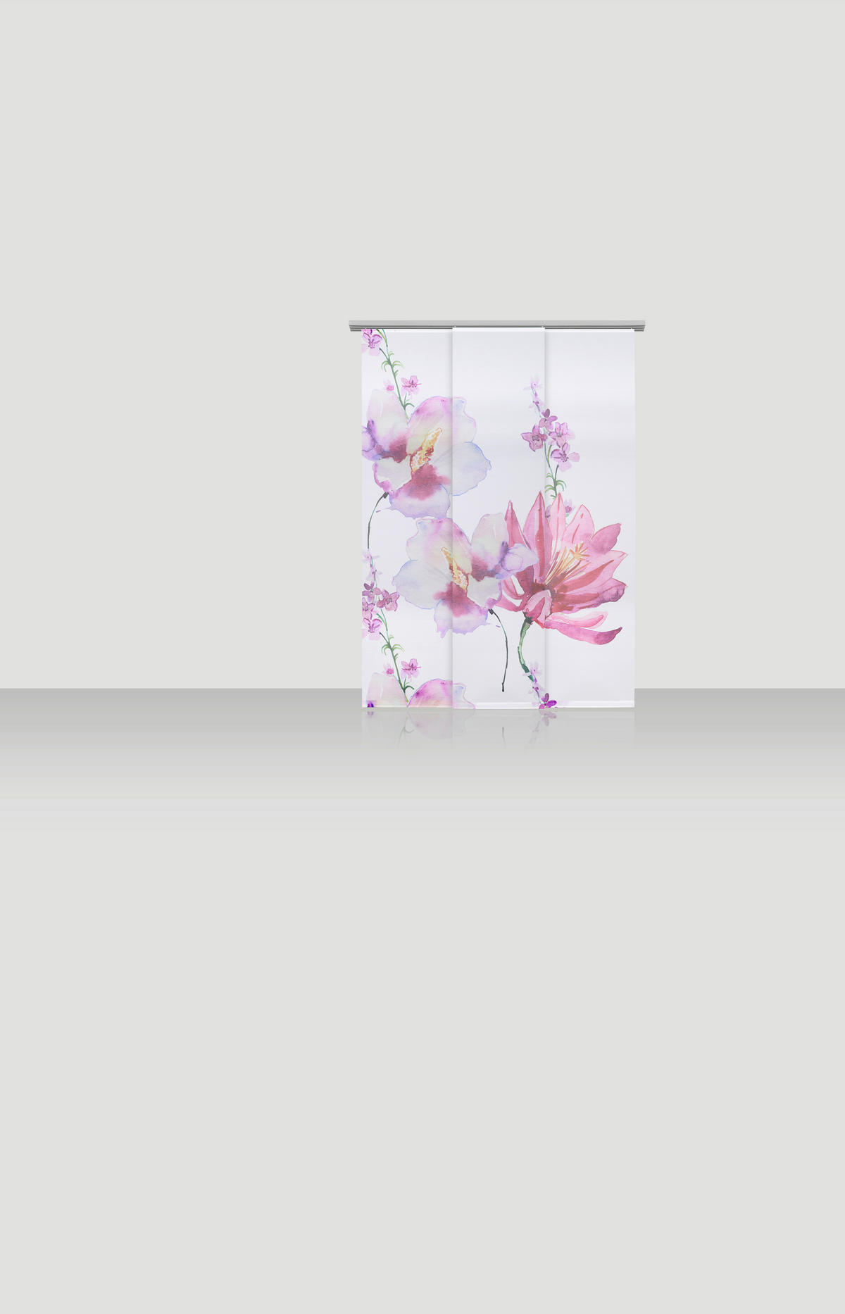 FLÄCHENVORHANG in Rosa, Weiß halbtransparent  - Rosa/Weiß, Design, Textil (3x60/255cm) - Novel