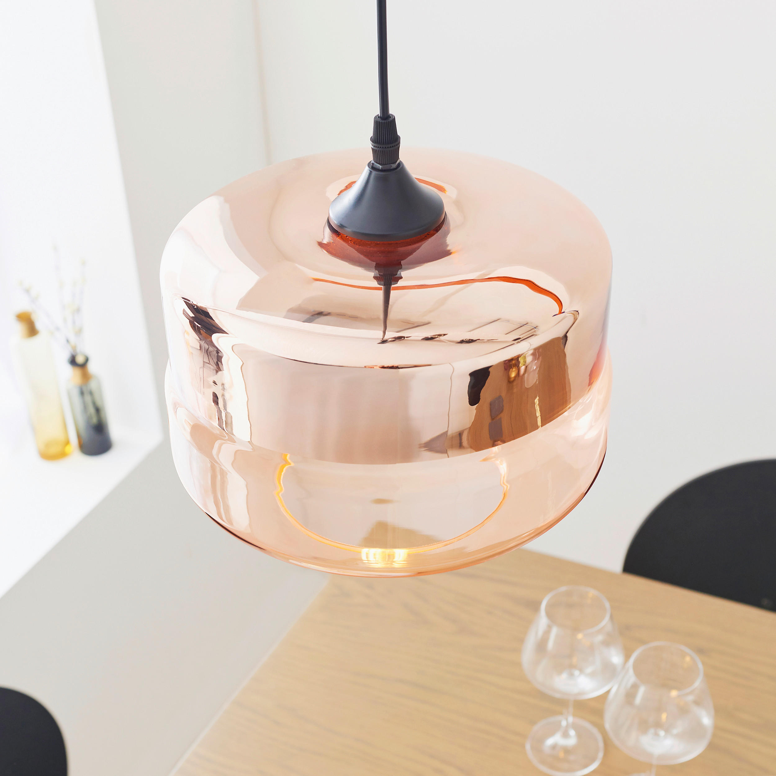 HÄNGELEUCHTE 24,6/128,4 cm  - Cognac/Kupferfarben, Design, Glas (24,6/128,4cm) - ENDON