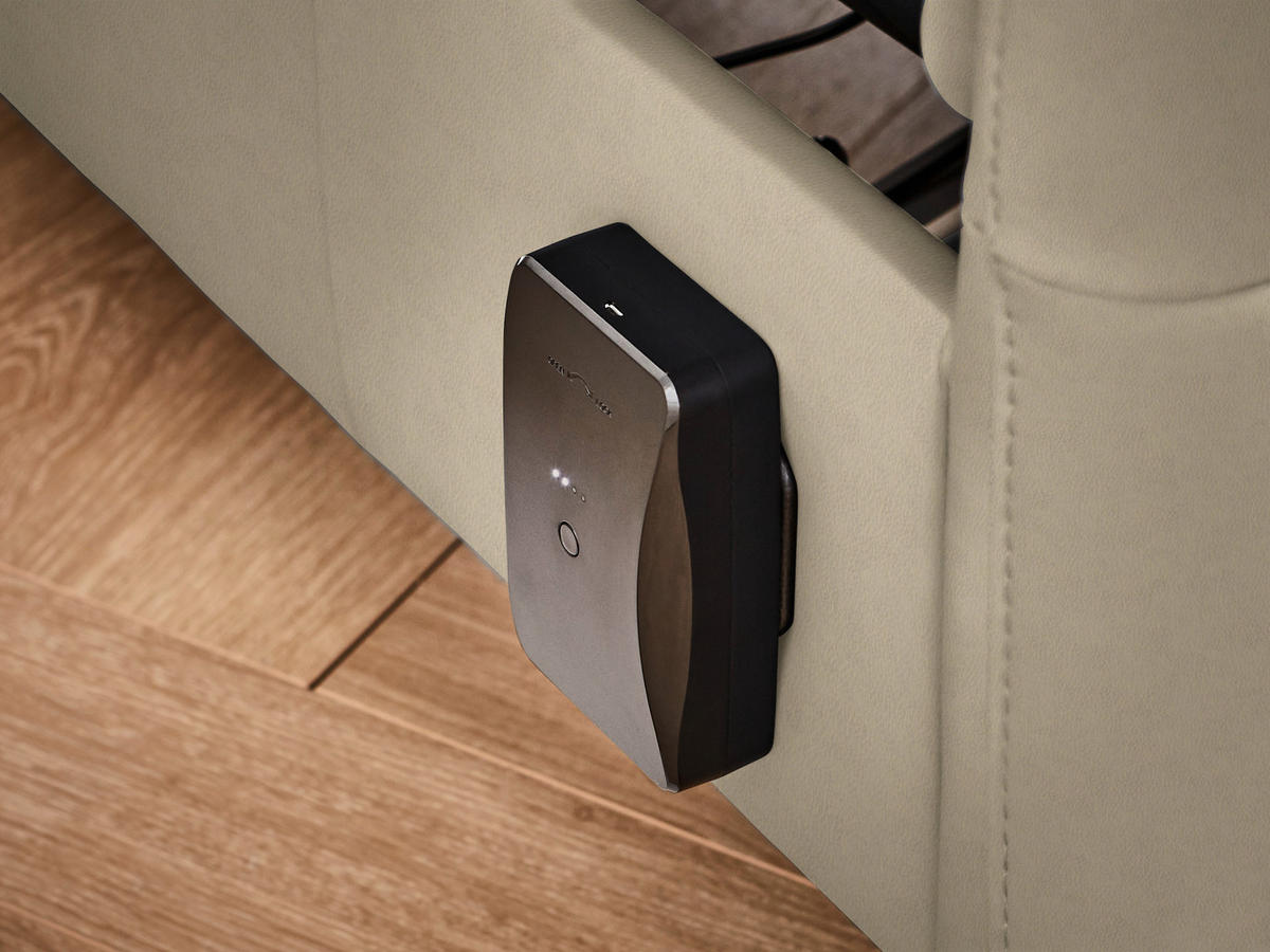 TRAPEZSOFA in Echtleder Ecru  - Ecru/Schwarz, Konventionell, Leder/Metall (221/103/95cm) - Dieter Knoll