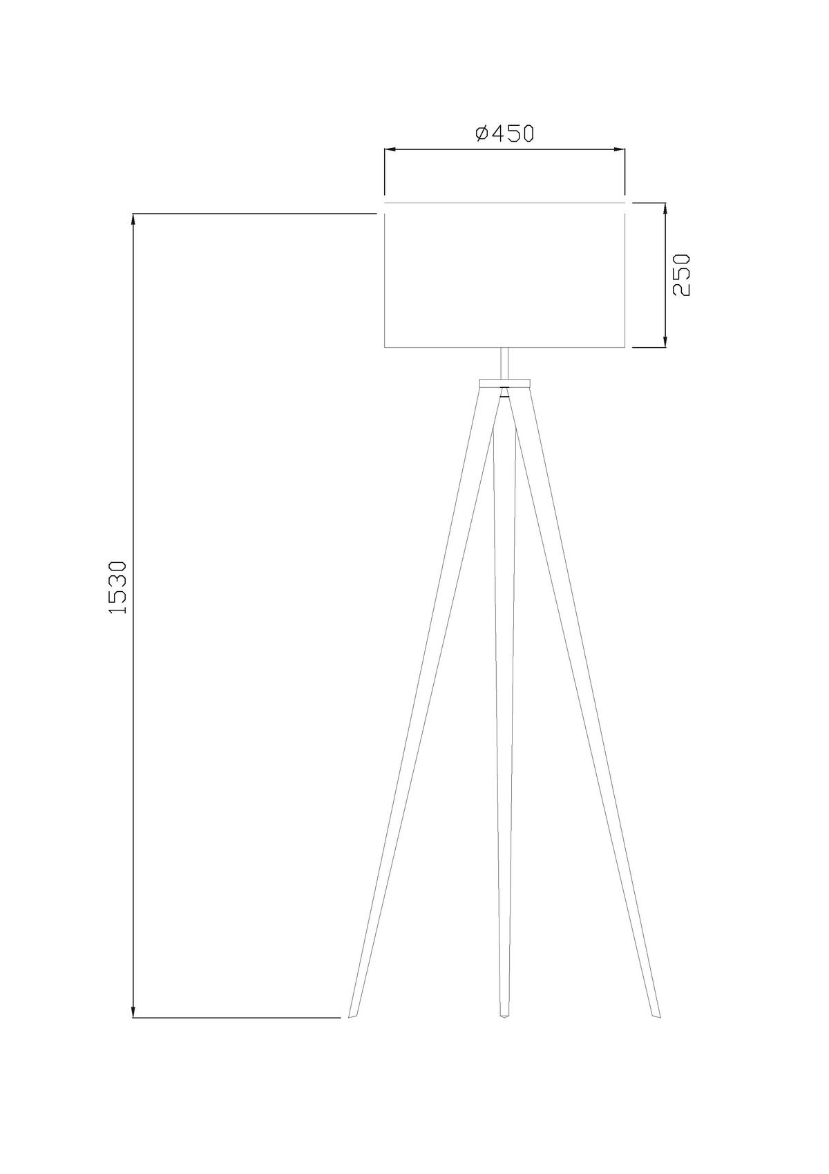 STEHLEUCHTE 45/153 cm    - Weiß, Trend, Kunststoff/Textil (45/153cm) - Novel