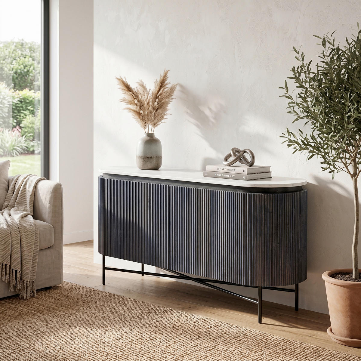 SIDEBOARD  160/75/45 cm  - Anthrazit/Schwarz, Trend, Holz/Holzwerkstoff (160/75/45cm) - Kare-Design