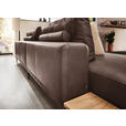 ECKSOFA in Echtleder Dunkelbraun  201/304 cm  - Dunkelbraun/Schwarz, Design, Leder/Metall (201/304cm) - Emilio Belluti