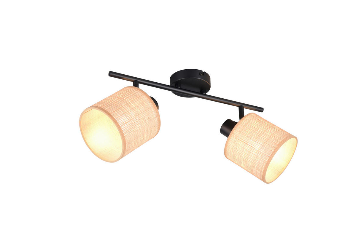 SPOTLIGHT 42,5/25/13 cm   - svart/naturfärgad, Natur, metall/textil (42,5/25/13cm)