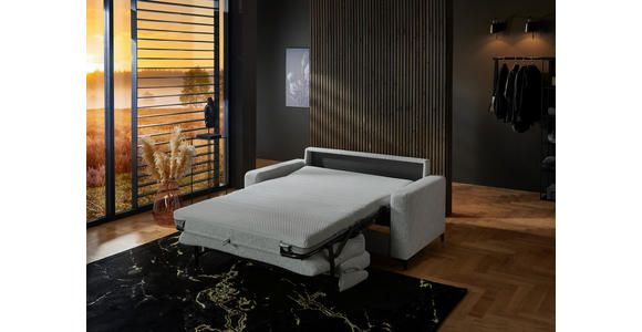 SCHLAFSOFA  in Webstoff Ecru  - Ecru/Schwarz, KONVENTIONELL, Textil/Metall (196/87/103cm) - Dieter Knoll