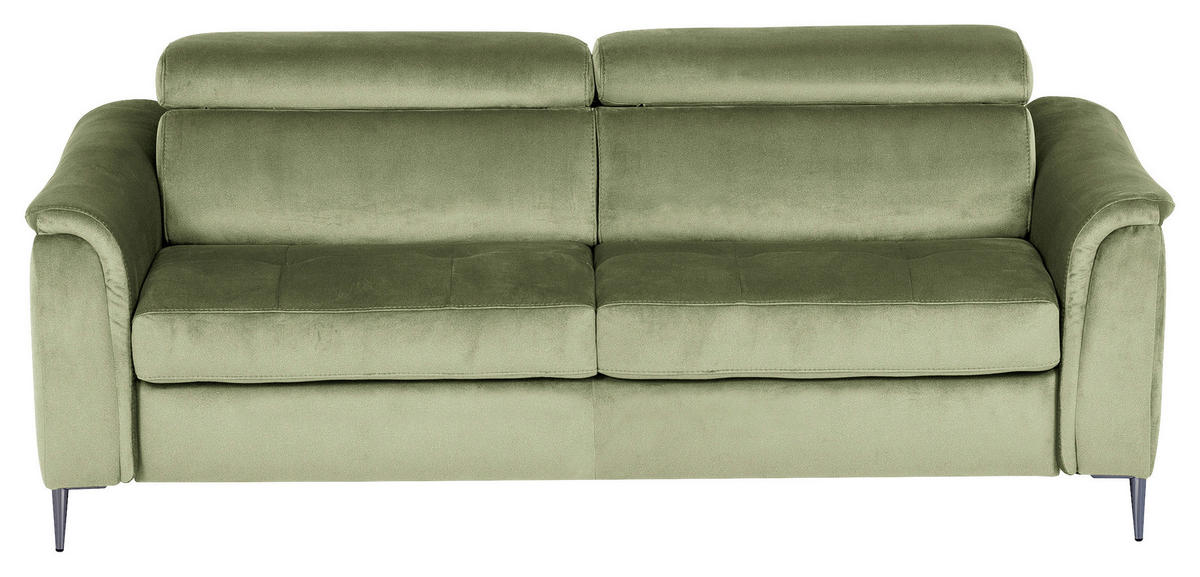 SCHLAFSOFA Samt Hellgrün  - Chromfarben/Hellgrün, Design, Textil/Metall (203/77-98/103cm) - MID.YOU